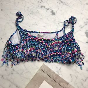 Billabong Fringe Bathing Suit Swimsuit Bikini Top